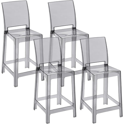 Krukken – Stoelen – Zithulpmiddelen – Zitmeubilair – Set Van 4 – Transparant Polycarbonaat – Ergonomische Gebogen Rugleuning