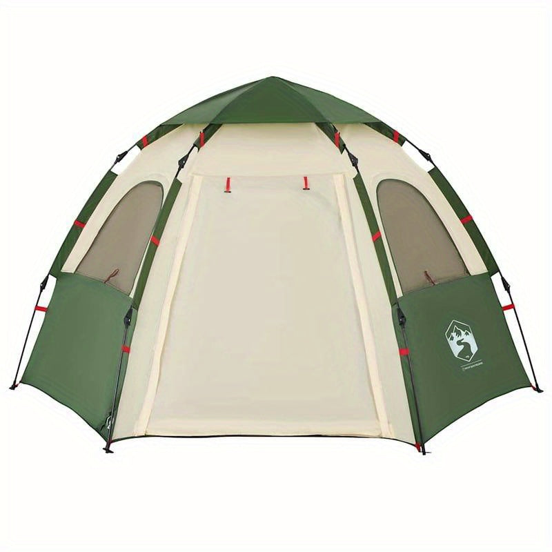 4-Persoons Tent – Familie Tent – Kampeertent – Outdoor Tent – Groene Tent – Quick-Open Systeem – Weerbestendig Polyester