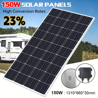 Zonnepaneel – Solar Panel – Zonnecel Module – Zonne-energie Paneel – Opwekker – 150W Hoog Rendement – Monokristallijn 12V