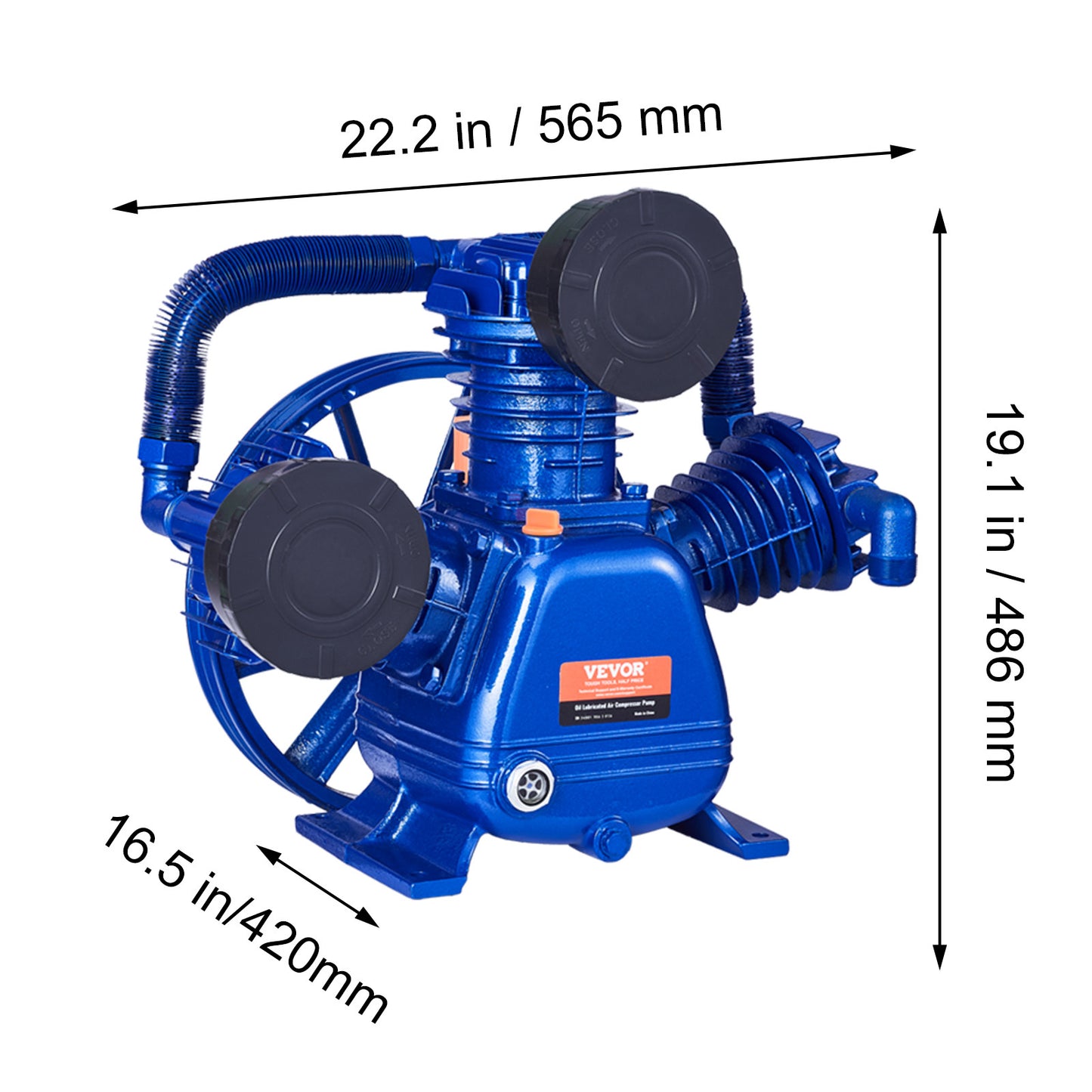 Aircompressor – Luchtcompressor – Bandenpomp – Zuigerpomp – Compressor Pompkop – 10HP 3-Cilinder – 17,5 CFM Bij 90 PSI