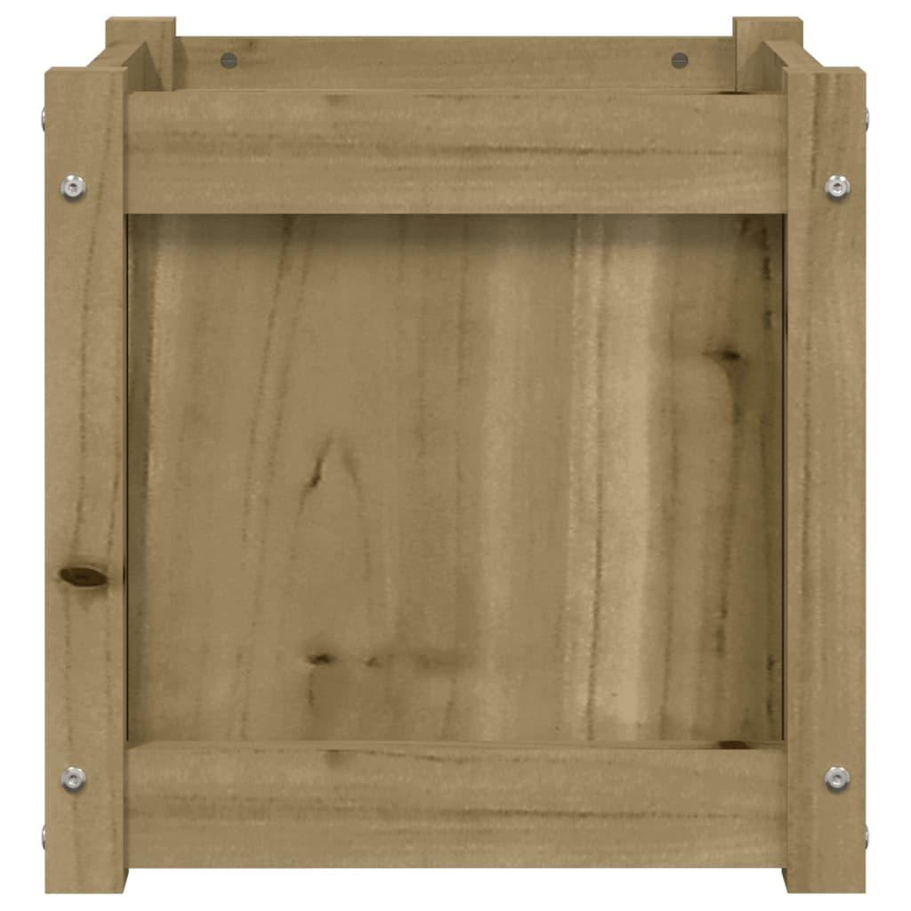 Plantenbak – Bloembak – Moestuinbak – Kruidenbak – Bloempot – Houten Vierkante Plantenbak – 40,6x40,6x40,6 cm – Geïmpregneerd Grenenhout Met Afwatering