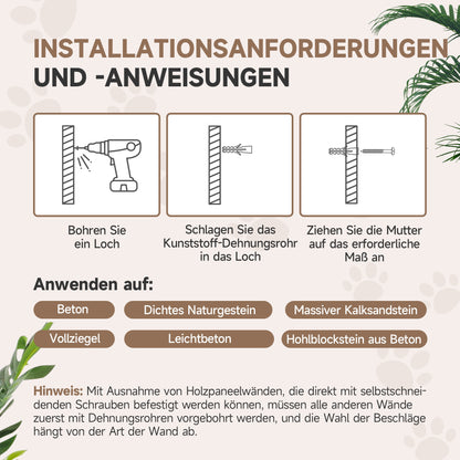 Kattenklimwand – Kattenmuur – Krabpaal – Kattenmeubel – Kattenwand – Muurbevestigd – Ruimtebesparend – Duurzame Jute Krabpalen