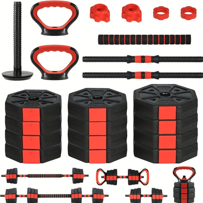 Verstelbare Dumbbell – Halter – Kettlebell – Push-Up Stand – Dumbbellset – 1,8 tot 19,96 kg – Duurzaam PE & IJzer – Ruimtebesparend en Antislip