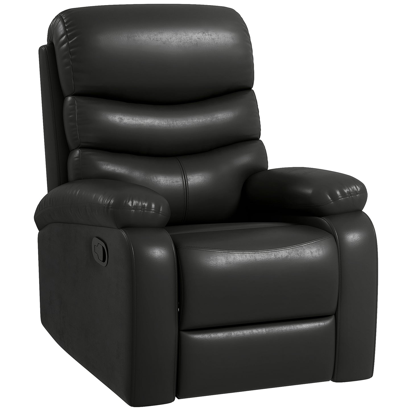 Relaxfauteuil – Relaxstoel – Fauteuil – Lounge Stoel – Verstelbare Rugleuning – Zwart Kunstleer