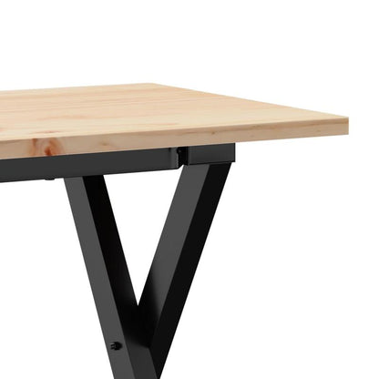 Eettafel – Familietafel – Salontafel – Tafel – Dinertafel – Massief Grenenhout – Stalen X-Frame – 110x40x45 cm – Natuurlijk Design