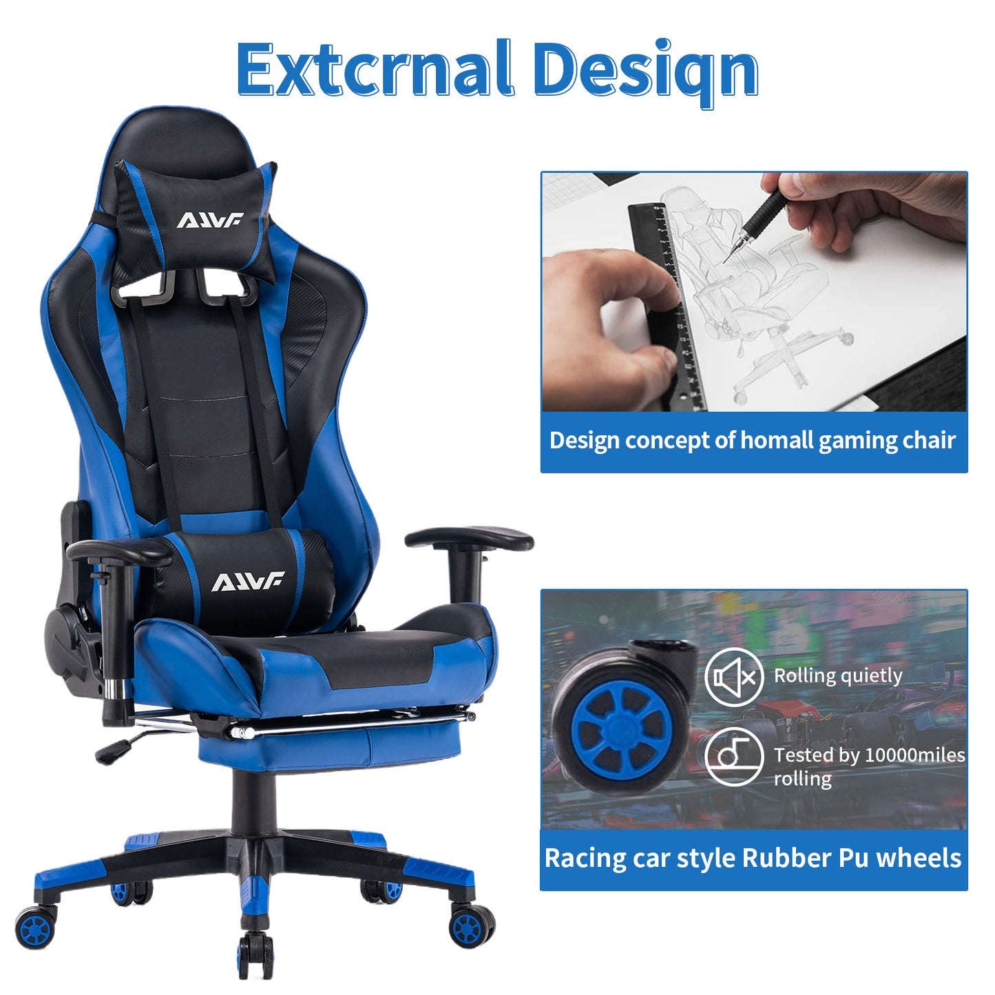 Gamingstoel – Gamestoel – Gaming Chair – Game Stoel – Bureaustoel – Volledig Verstelbare Rugleuning – Uitschuifbare Voetsteun – Rood Kunstleer – Ergonomisch