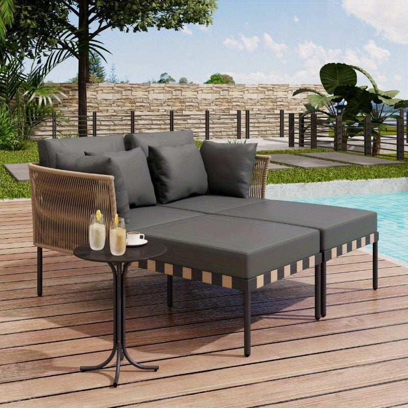Loungeset – Tuinset – Loungemeubel – Balkonmeubilair – Terrasmeubels – Modulair Ontwerp – Afneembare Wasbare Kussens
