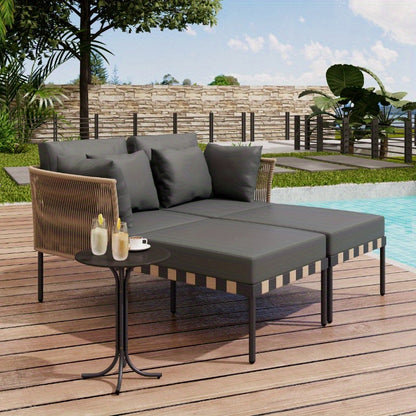 Loungeset – Tuinset – Loungemeubel – Balkonmeubilair – Terrasmeubels – Modulair Ontwerp – Afneembare Wasbare Kussens