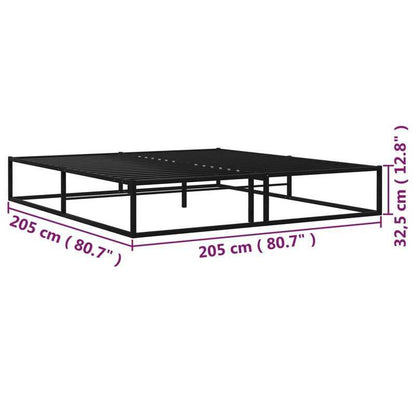 Zwart Metalen Bedframe – Platformbed – Bed Frame Met Opbergruimte – Industrieel Bed – King Size Bedframe – Extra Groot 200x200 cm – Stevige Constructie – Laag Profiel Design