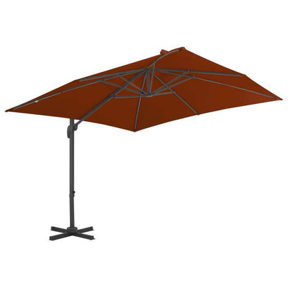 Parasol – Buitenparasol – Zonnescherm – Tuinparasol – Terrasparasol – Verstelbare Hoogte – 300x300 cm – Aluminium Frame – Weerbestendig – Terracotta
