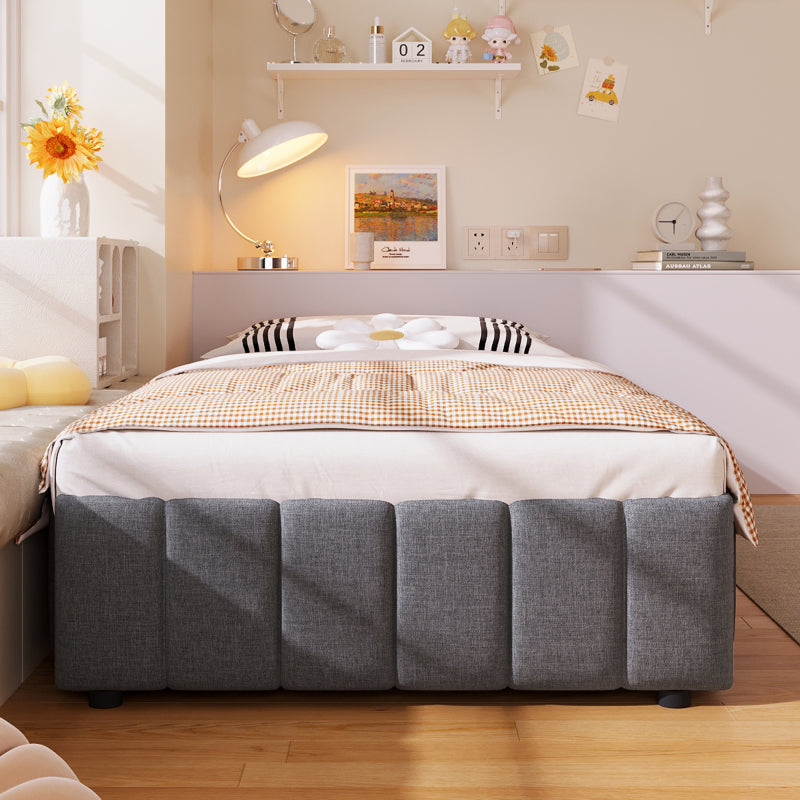 Bedkasten – Nachtkastje – Opbergkast – Bedkast – Opbergbed – Gestoffeerd Linnen – Hydraulisch Opbergsysteem – 90x200 cm – Zonder Hoofdbord