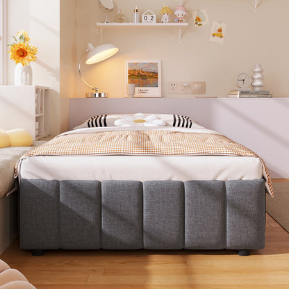 Bedkasten – Nachtkastje – Opbergkast – Bedkast – Opbergbed – Gestoffeerd Linnen – Hydraulisch Opbergsysteem – 90x200 cm – Zonder Hoofdbord