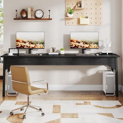 Extra Lang Bureau – Tweepersoonsbureau – Dubbel Bureau – Werktafel – Schrijftafel – Ruim 200 cm Breed – Stevig Spaanplaat Met Metaal Frame