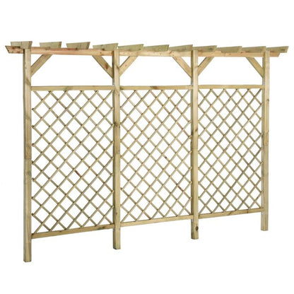 Tuinscherm – Tuinafscheiding – Schutting – Privacy Scherm – Pergola Schutting – Groen Geïmpregneerd Vurenhout – 300x50x200 cm – Boogvormige Bovenkant – Weerbestendig