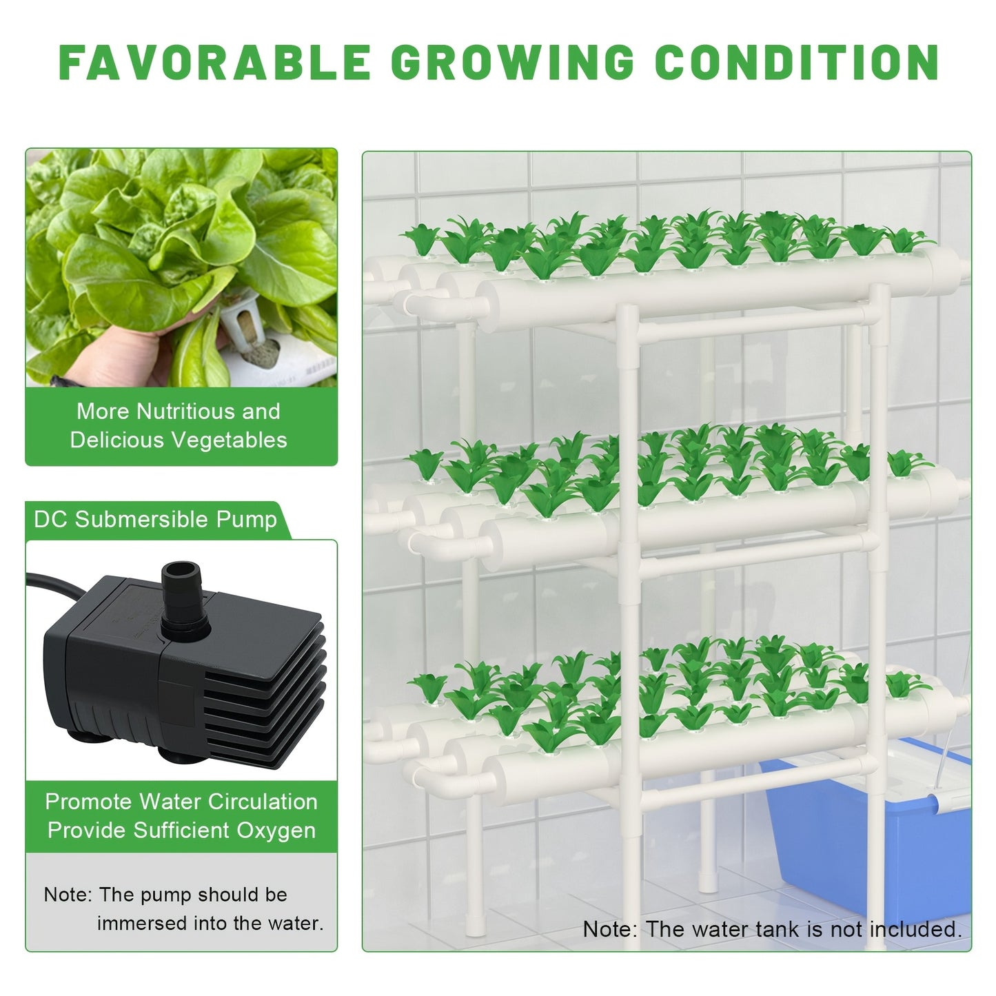 Hydroponische Kweekset – Verticale Tuin – Hydrocultuur Systeem – Kruidentuin – Groentekweker – Wit PVC – 108 Plantplaatsen – Waterbesparend & Ruimtebesparend
