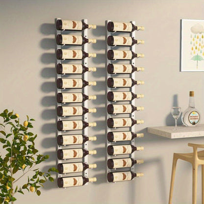 Wine Racks 2pcs for 12 bottles wall-mounted iron white. Wine storage rack is perfect for use in bars, wine cellars, kitchens, restaurants and more