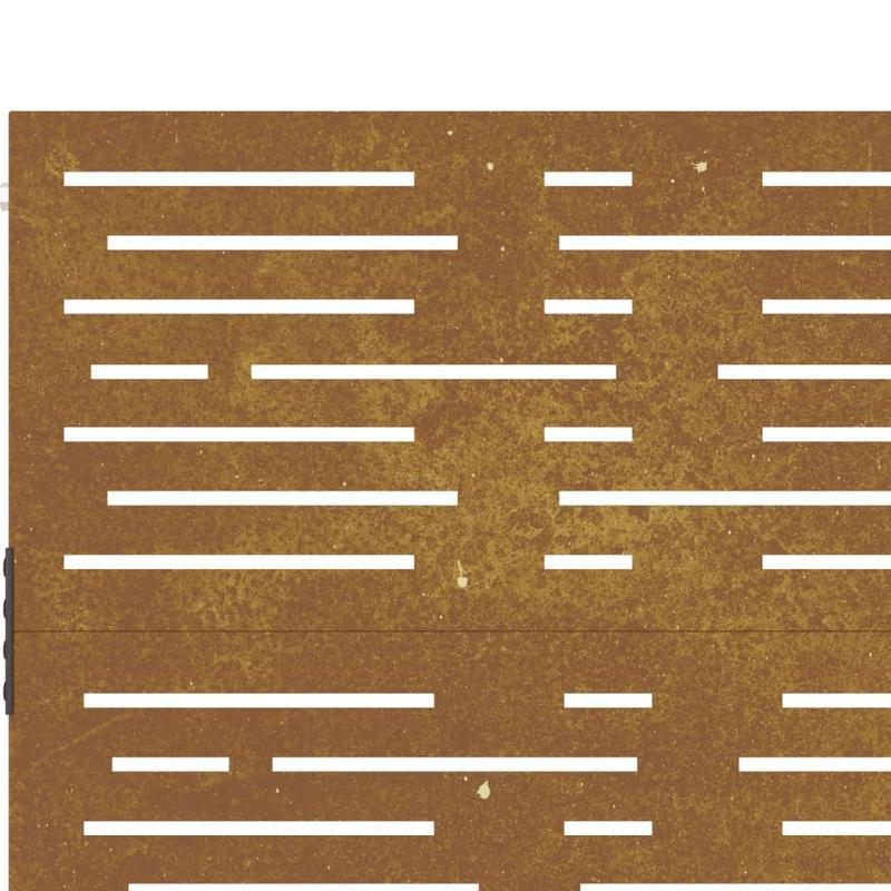 Tuindecoratie – Metalen Poort – Buitenpoort – Tuinhek – Terrasdeco – CORTEN Staal – Weerbestendig – Robuuste Constructie – 85x100 cm