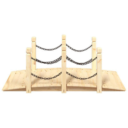 Solid Fir Wood Garden Bridge with Chain Railing - 150x67x56cm Outdoor Patio Deck, Weather-Resistant Natural Wood Design for Garden, Patio, or Backyard - Durable & Easy-Clean Surface, Patio Furniture, Patio Decor, Elegant Wood