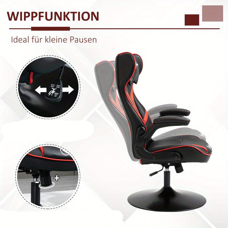 Gamingstoel – Gamestoel – Bureaustoel – Gaming Chair – Game Stoel – Ergonomisch Ontwerp – Verstelbare Zithoogte 106-112 cm – Stalen Frame Zwart/Rood