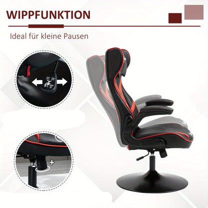 Gamingstoel – Gamestoel – Bureaustoel – Gaming Chair – Game Stoel – Ergonomisch Ontwerp – Verstelbare Zithoogte 106-112 cm – Stalen Frame Zwart/Rood