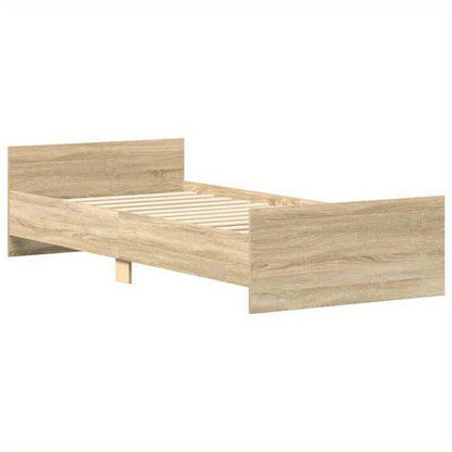 Bedframe Oak – Bedframe 100x200 – Eenpersoonsbed – Ledikant – Jongenskamerbed – Massief Hout – Modern Minimalistisch – Eenvoudige Montage – Duurzaam Natuurlijk Design