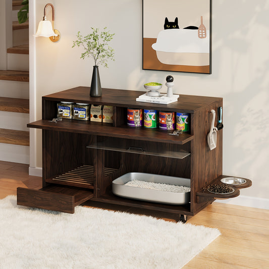 TV-Stand – Tv-Meubel – Media Meubel – Kast Voor TV – Tv-Commode – Modern Design – Marmeren Bovenblad – Push-to-Open Deuren – 160 cm Breed – Geschikt Voor 70 Inch – Grijs