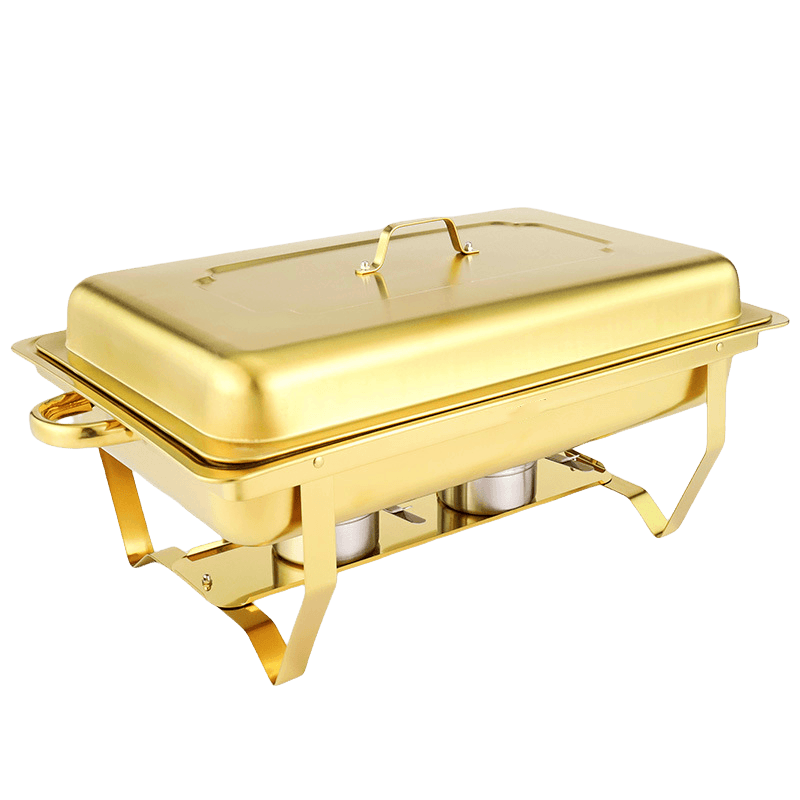 Bakplaat – Buffetbakplaat – Warmhoudbak – Serveerbak – Gouden bakplaat set – Roestvrij staal 201 – 8 quart inhoud – Zonder stroomgebruik