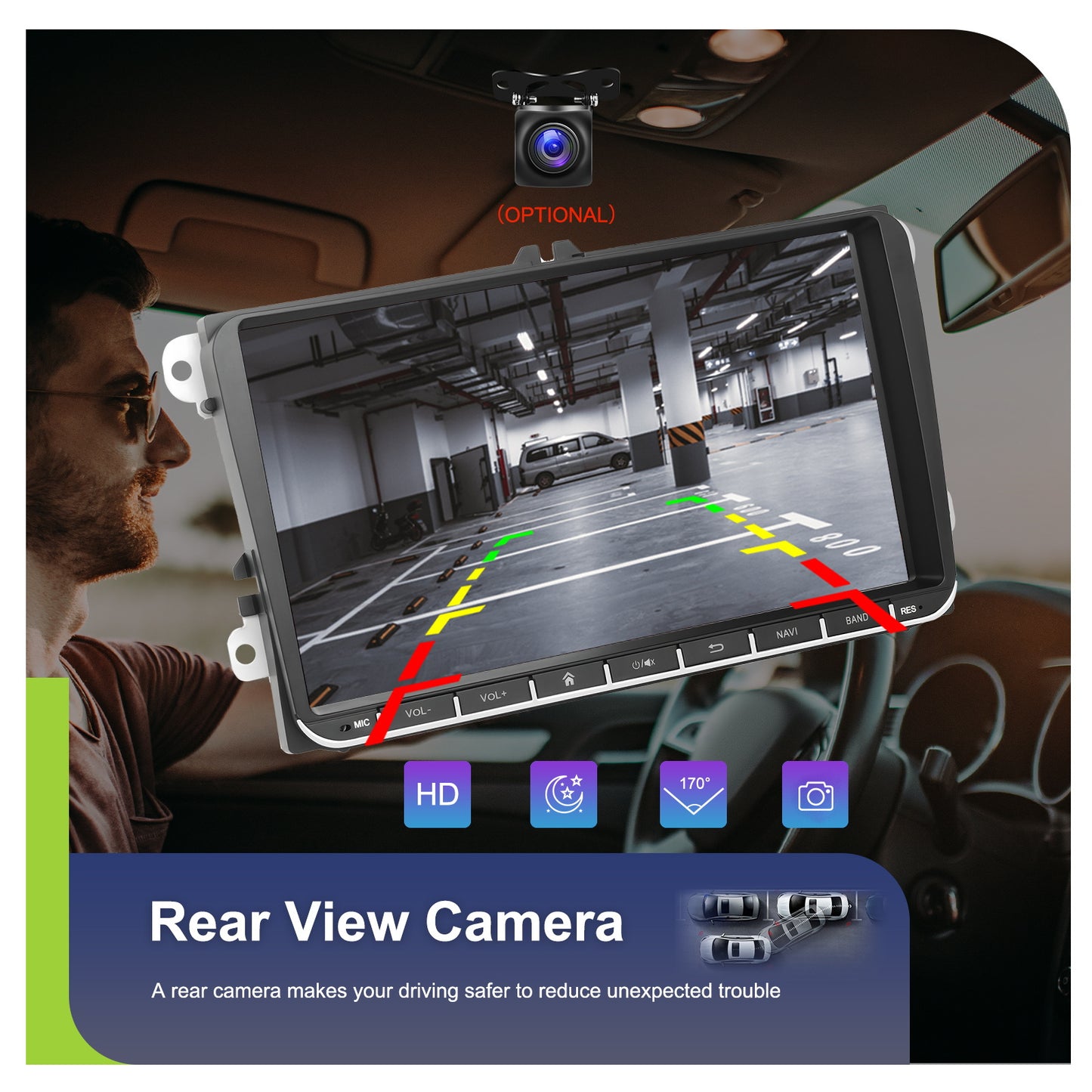 Android Autoradio – Car Multimedia Systeem – Android Stereo – Auto Headunit – GPS Navigatie – 9 Inch HD Touchscreen – Draadloze CarPlay & Android Auto – Inclusief AHD Achteruitrijcamera