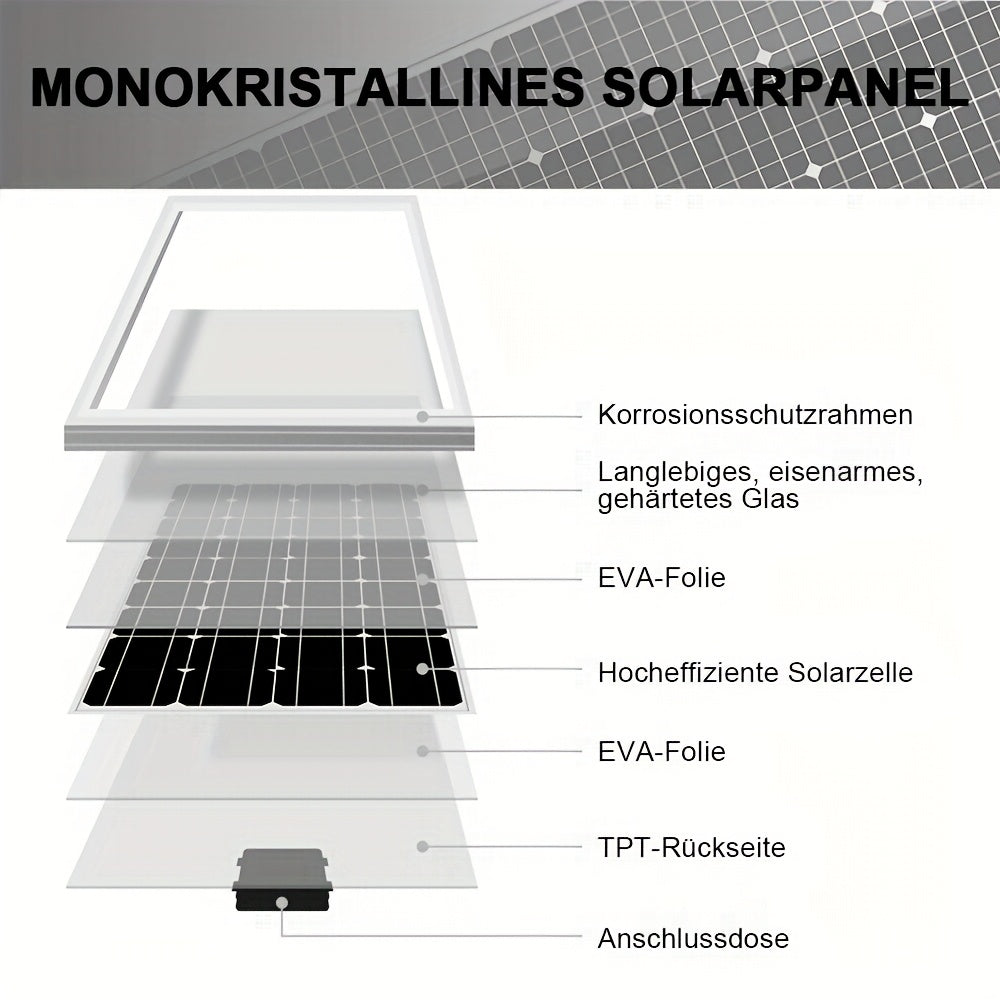 150W Zonnepaneel Set – Zonnecel Module – Zonne-energie Systeem – Off-grid Solar Kit – 12V Solar Panel – Met 40A MPPT Controller – Lichtgewicht Aluminium Frame