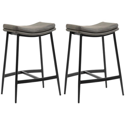 Barstoel – Barstoel Met Rugleuning – Keukenstoel – Kruk – Barkruk – Gestoffeerde Zitting – Stalen Frame – Max 120 Kg Draagkracht – Counterhoogte