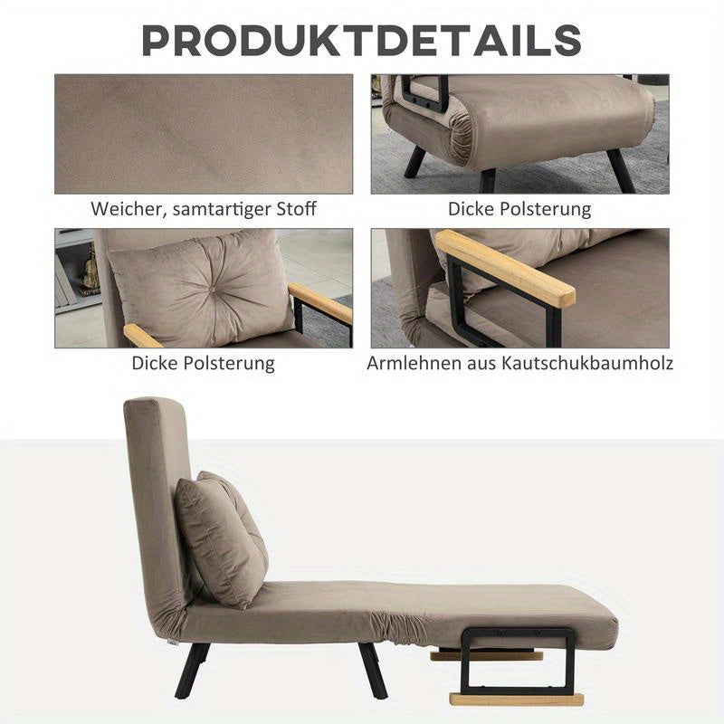Verstelbare Relaxstoel – Schommelstoel – Lounge Stoel – Fauteuil – Slaapstoel – Stalen Frame – Zachte Foamvulling – 120kg Draagvermogen – Compact 63x73x81 cm
