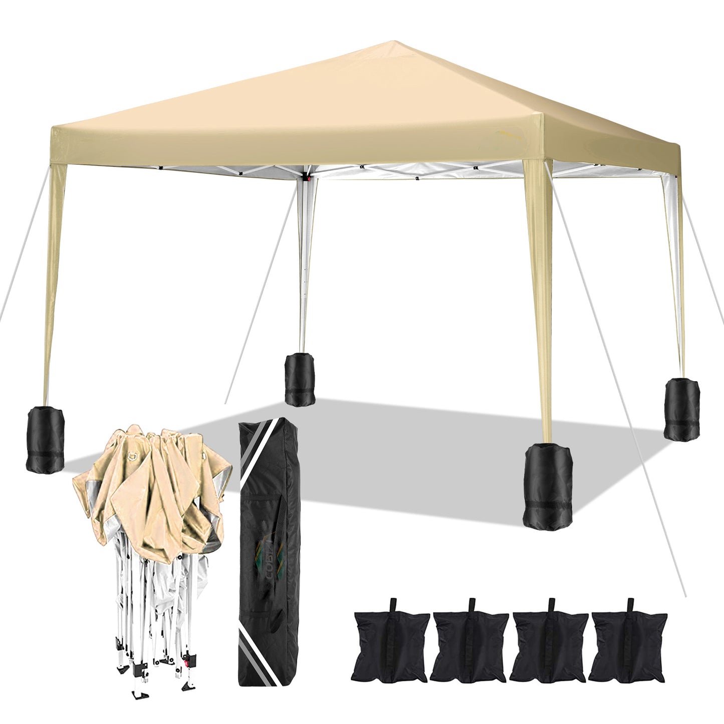 3x3m Easy to Set Up Up Upgraded Pop Up Tent, Portable, Made Of New Material, Suitable for Outdoor Use, Camping Fair Holiday Halloween Events
