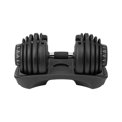 Verstelbare Halter – Dumbbell – Gewicht – Fitnessgewicht – Halterschijf – Gietijzer Met Rubberen Coating – Tot 24 Kg – Ergonomische Grip – Slank Compact Ontwerp