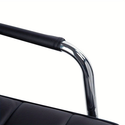 Bureaustoel – Ergonomische Stoel – Kantoorstoel – Office Chair – Werkstoel – Verstelbare Hoogte – Zwart PVC Bekleding – Comfortabele Armleuningen