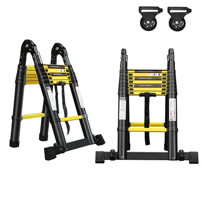 Versatile Aluminum Telescopic Ladder - Non-Slip, Extendable & Foldable for Easy Transport, Supports Up to 149.69 KG - Ideal for Workshops & Outdoor Use