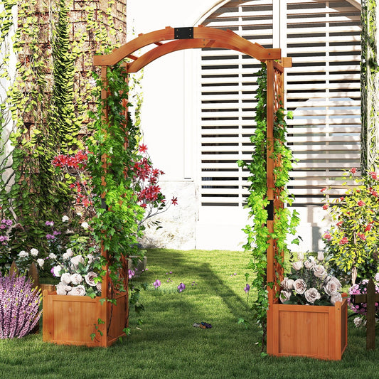 Houten Klimrek – Klimboom – Klimsteun – Klimplantrek – Tuinboog – Geel Hout – Stevig Massief Hout – Weerbestendig & Duurzaam