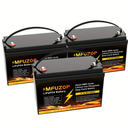 Lithium Accu – LiFePO4 Batterij – Bootaccu – Camper Accu – Golfkar Batterij – Onderhoudsvrij – 3x100Ah 12.8V – Snelladen & Meervoudige Bescherming