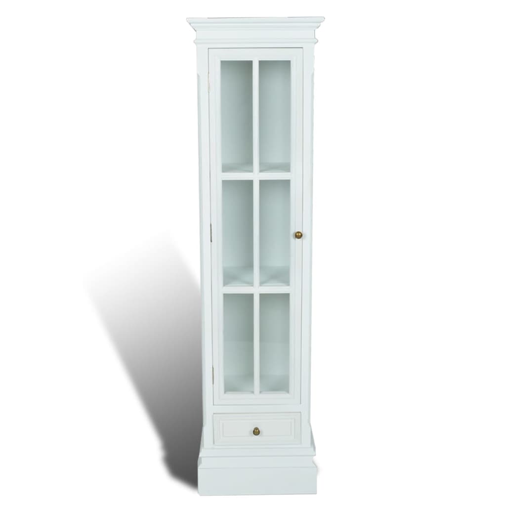 Boekenkast – Boekenrek – Opbergkast – Kast – Vakkenkast – MDF Wit – Vintage Verweerde Afwerking – 3 Planken Met Deur