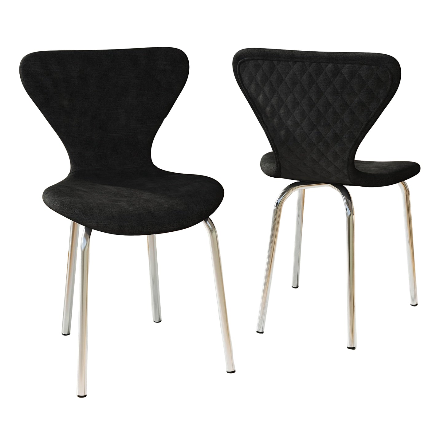 Eetkamerstoel – Stoel – Barkruk – Kuipstoel – Armstoel – Zwarte Velvet Bekleding – Stevig Metalen Frame