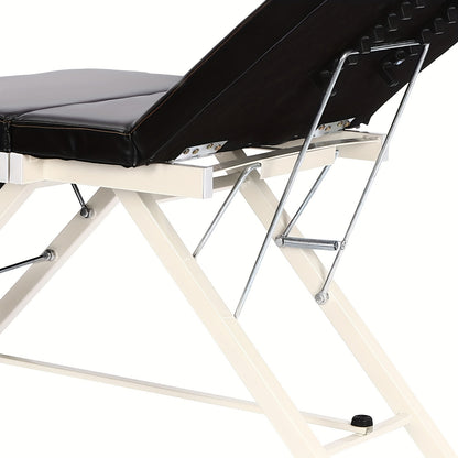 Massagetafel – Massagebed – Behandelingstafel – Spa Tafel – Therapie Tafel – Zwart – Inklapbaar Aluminium Frame – Dikke Foam Padded – Water- en Olieafstotend