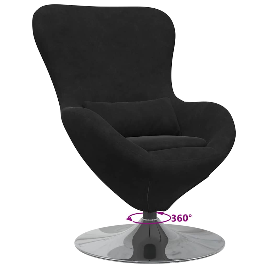 Fauteuil – Draaifauteuil – Lounge Stoel – Relaxstoel – Zwarte Stoel Zonder Voetenbank – Zacht Duurzaam Textiel – Draaibaar Ontwerp