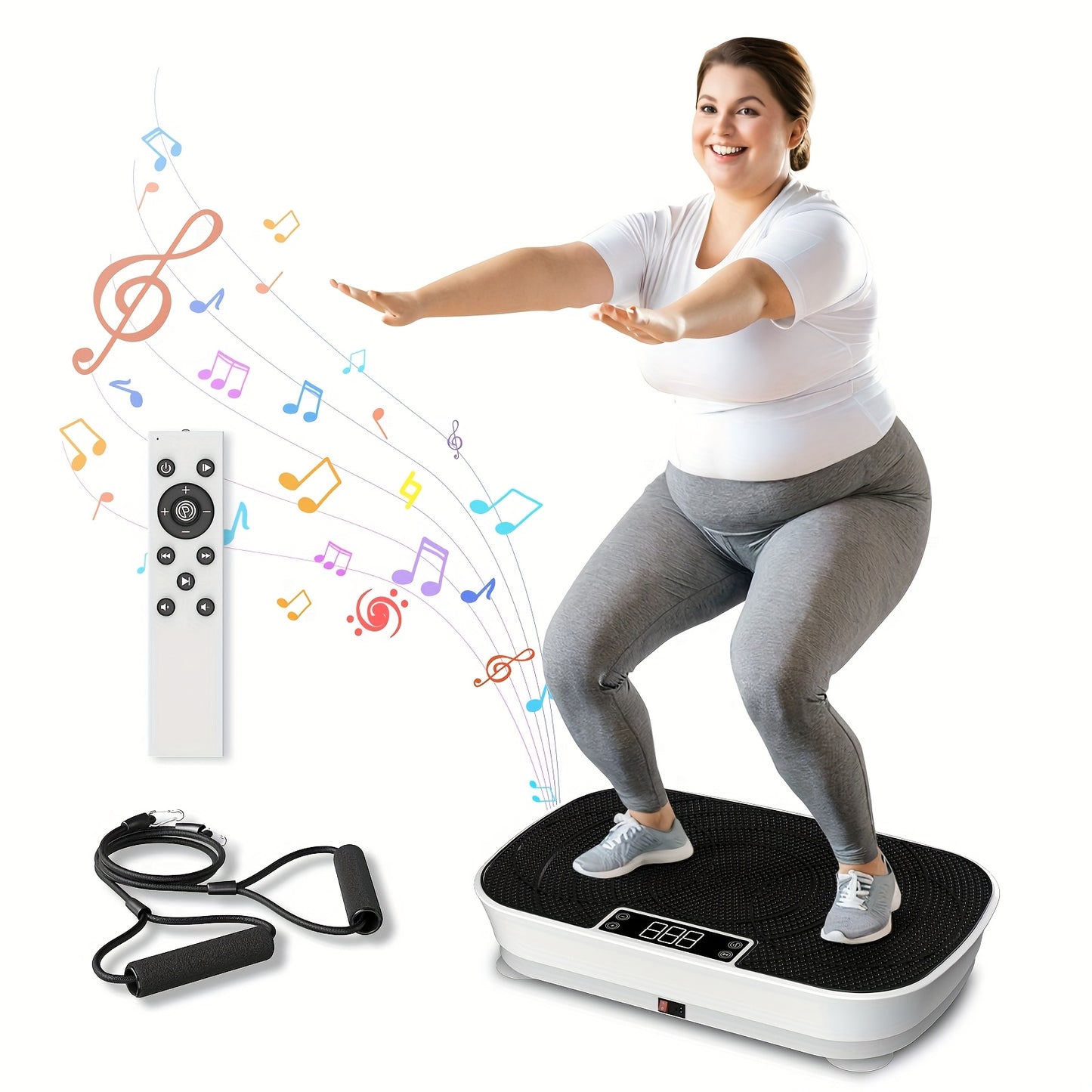 Trillingsplaat – Vibratieplaat – Fitness Plate – Vibratieboard – Workout Trainer – Zwart – 135 kg Max Belastbaarheid – 99 Snelheidsniveaus & Muziekspeler Functie