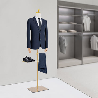 Paspop heren – Etalagepop – Kleermakerspop – Modepop – Mannequin – Verstelbaar 70-130 cm – Stevig kunststof en houten armen