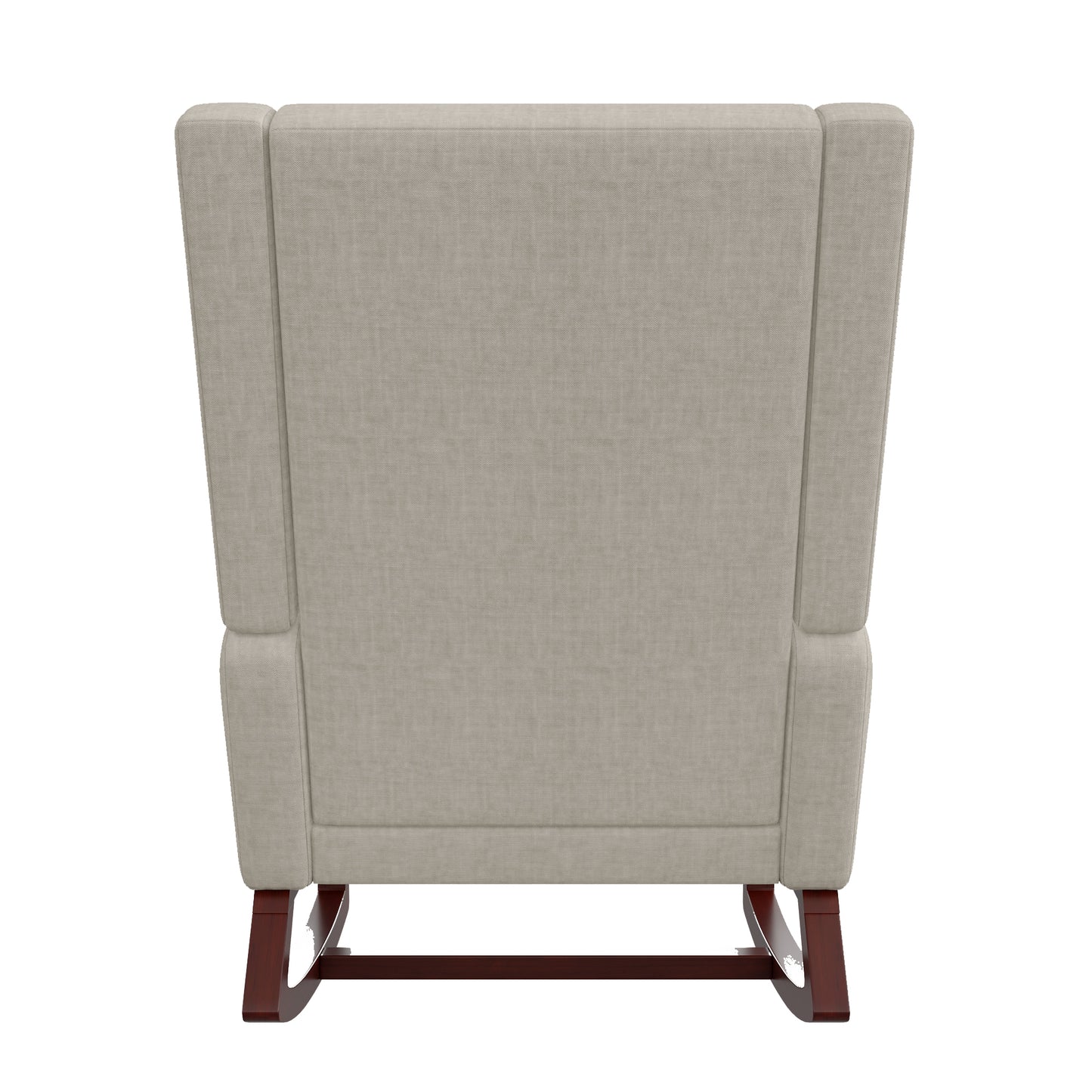 Rocking Chair with Stool, Lounge Chair with High Backrest, Chair with Footrest, Side Pockets And Solid Wood Base, Reading Chair, Relaxation Chair Suitable for Living Room, Bedroom And Balcony.