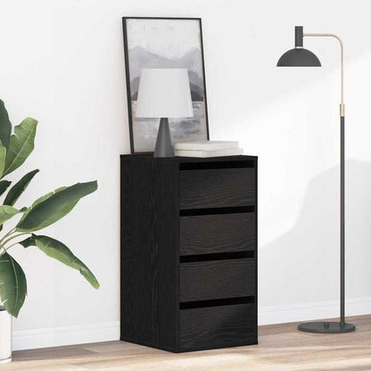 Modern Minimalist Black Oak Wood Storage Cabinet with Lockable Drawers - 40x41x76cm Heavy-Duty Floor-Standing Organizer, Multi-Drawer Chest for Bedroom, Living Room & Office, Easy Assembly, Space-Saving Design, Durable Wood C