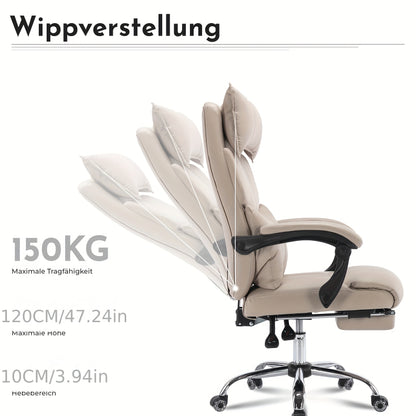 Ergonomische Lounge Stoel – Gaming Stoel – Bureaustoel – Kaptafelstoel – Draaistoel – Verstelbare Lendensteun – Metalen Frame – PU-Leder – Hoogteverstelbaar – Roze