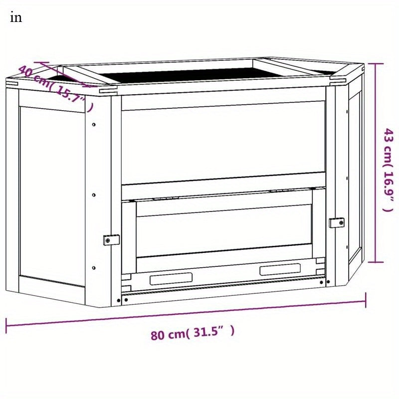 Large Hamster Cage with Open-Top Design - Spacious Habitat, Sturdy Construction, Easy-Clean Base - Compatible with Hamsters, Gerbils, Mice, Guinea Pigs - Ideal for Small Pets - 80x40x43cm (31, 5x15, 7x16, 9in) - Durable Woode