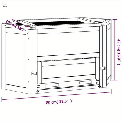 Large Hamster Cage with Open-Top Design - Spacious Habitat, Sturdy Construction, Easy-Clean Base - Compatible with Hamsters, Gerbils, Mice, Guinea Pigs - Ideal for Small Pets - 80x40x43cm (31, 5x15, 7x16, 9in) - Durable Woode