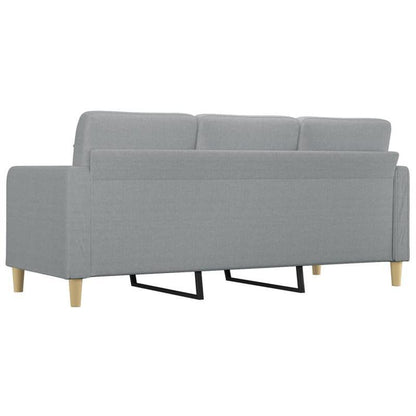 3-zits bank – Sofa – 3-zitsbank – Bedbank – Loungebank – Lichtgrijs – Compact 180 cm – Traagschuim Vulling – Stevig Hardhouten Frame