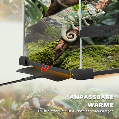 Terrarium – Reptielen Terrarium – Glas Terrarium – Hagedis Terrarium – Slang Terrarium – Groot Glas Terrarium Met Verhoogde Waterdichte Basis – Veilig Push-Lock Deksel